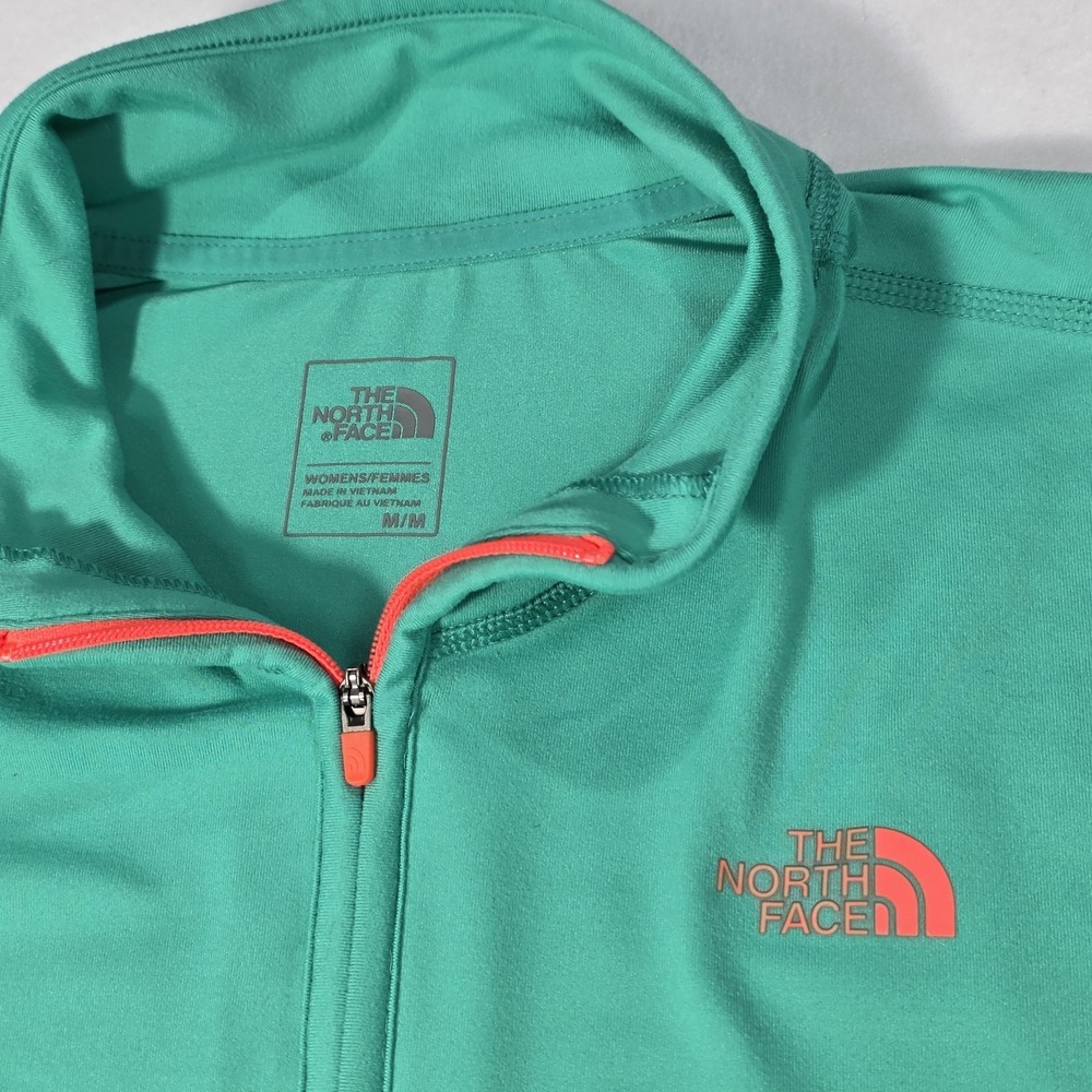 The North Face Women's Medium Quarter Zip Pullover Teal And Orange Hiking Gear